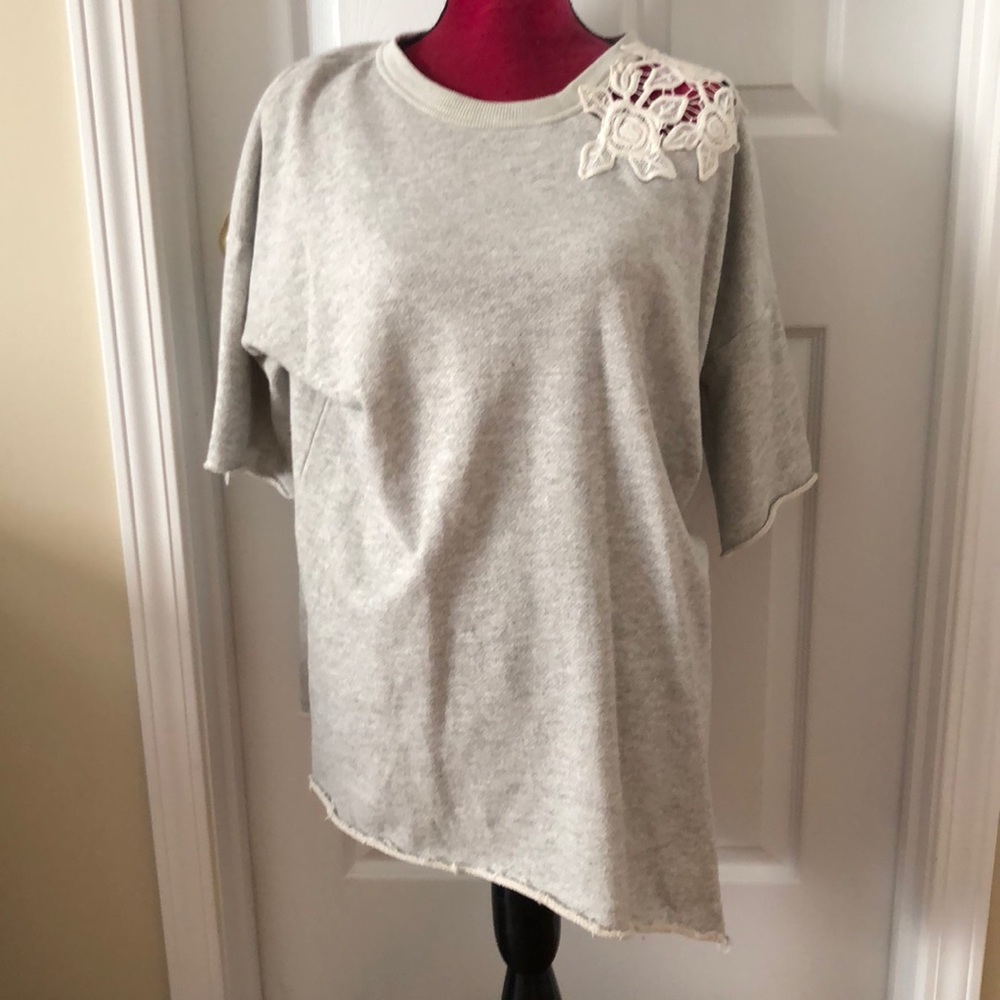 Short sleeve over size cotton shirt